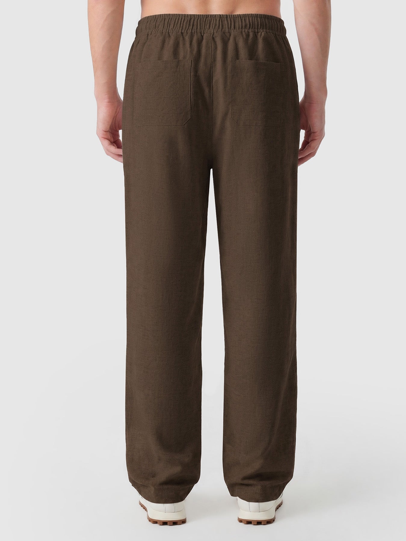 Natural Linen Straight Leg Trousers 32"