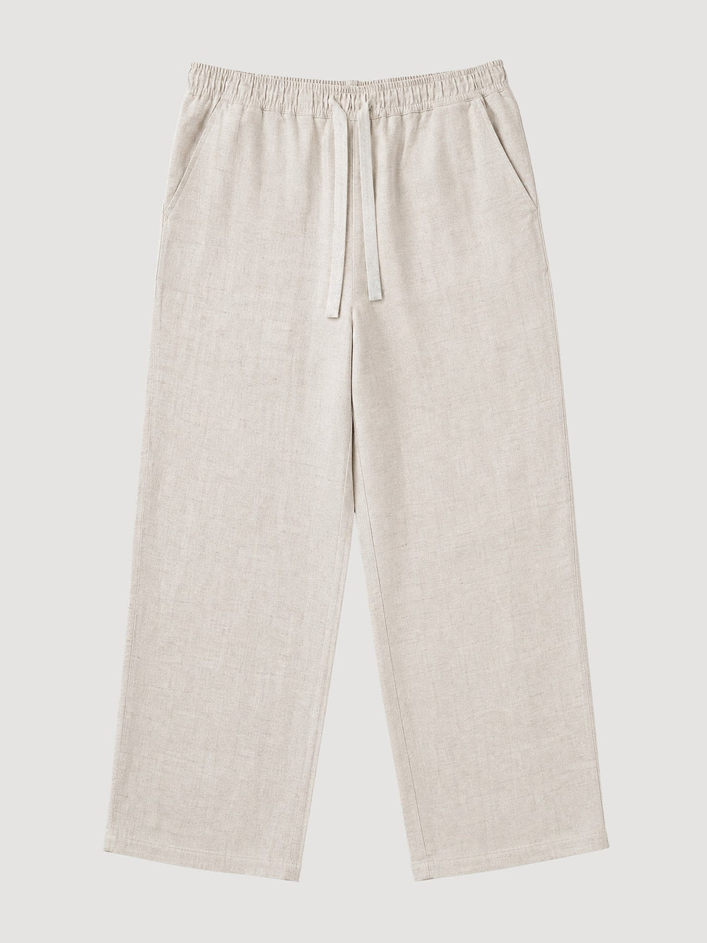 Natural Linen Straight Leg Trousers 32"