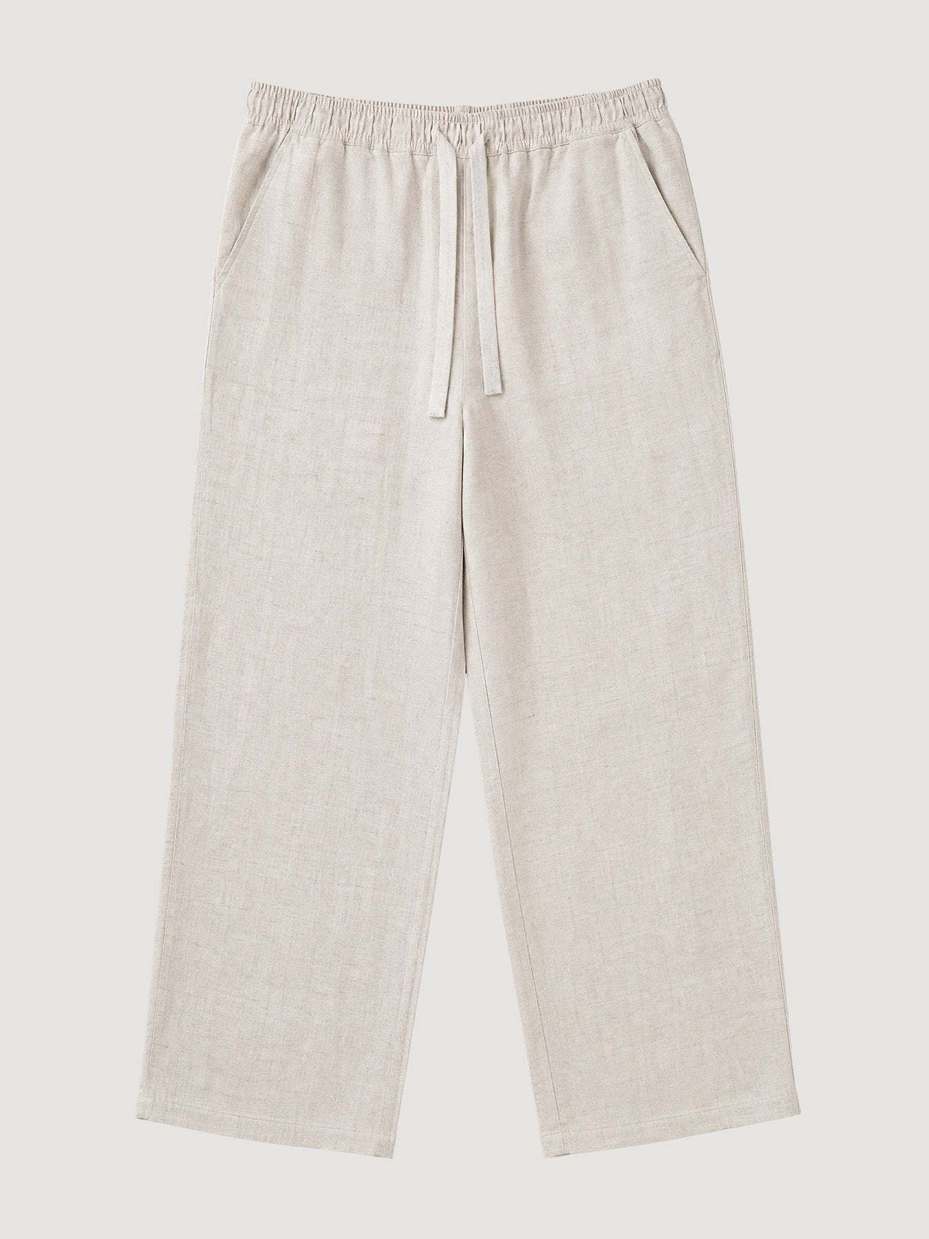 Natural Linen Straight Leg Trousers 32"
