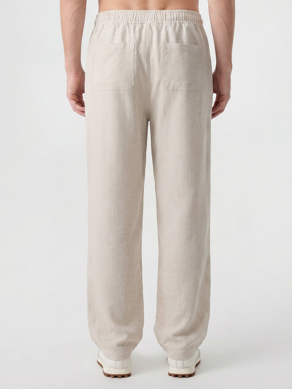 Natural Linen Straight Leg Trousers 32"